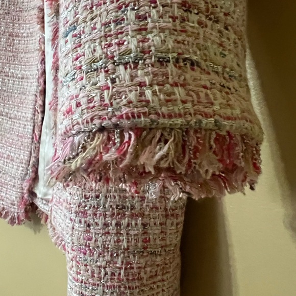 Pure Collection Pink and White Tweed Blazer - Picture 7 of 10